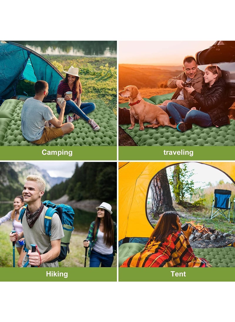 Generic - Double Sleeping Pad for Camping,196×125×10 Large Self Inflating Camping Sleeping Pad with Pillow Built-in Pump Portable 2 Person Camping Mat for Backpacking, Hiking, Tent Air Mattress（Green） - Image 1