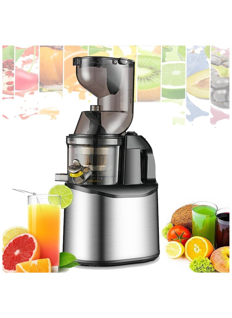 NNEWVANTE - Stainless Steel Juicer Machines, Cold Press Juicer Machines With 3.2" Large Feed Chute, Slow Masticating Juice Extractor For Fruit And Vegetable, High Juice Yield Easy To Clean - Image 1