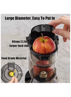 NNEWVANTE Stainless Steel Juicer Machines, Cold Press Juicer Machines With 3.2" Large Feed Chute, Slow Masticating Juice Extractor For Fruit And Vegetable, High Juice Yield Easy To Clean  - Image 3