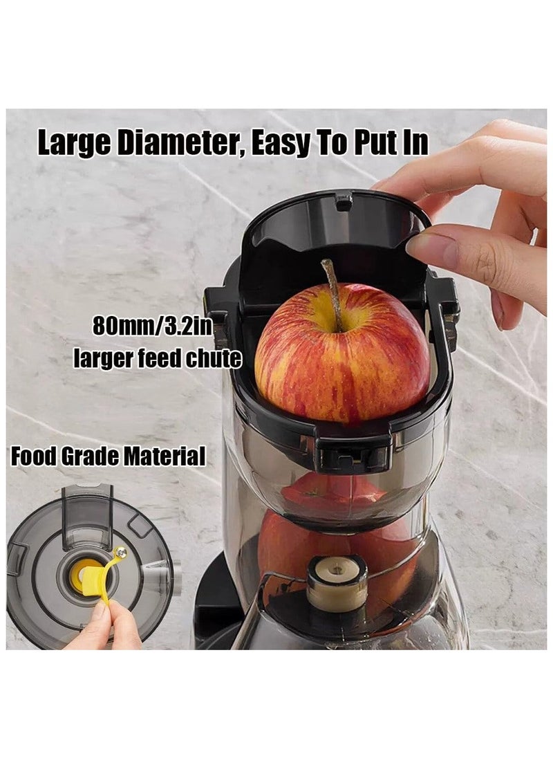 NNEWVANTE - Stainless Steel Juicer Machines, Cold Press Juicer Machines With 3.2" Large Feed Chute, Slow Masticating Juice Extractor For Fruit And Vegetable, High Juice Yield Easy To Clean - Image 1