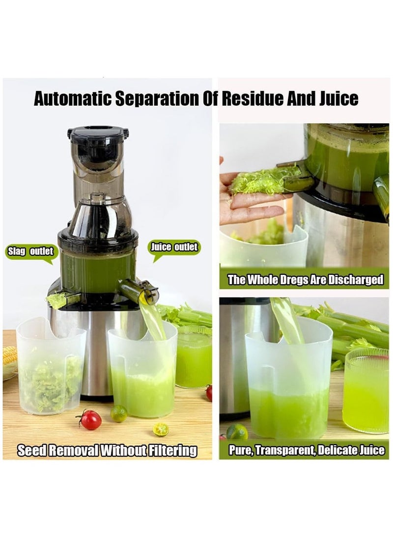NNEWVANTE - Stainless Steel Juicer Machines, Cold Press Juicer Machines With 3.2" Large Feed Chute, Slow Masticating Juice Extractor For Fruit And Vegetable, High Juice Yield Easy To Clean - Image 1