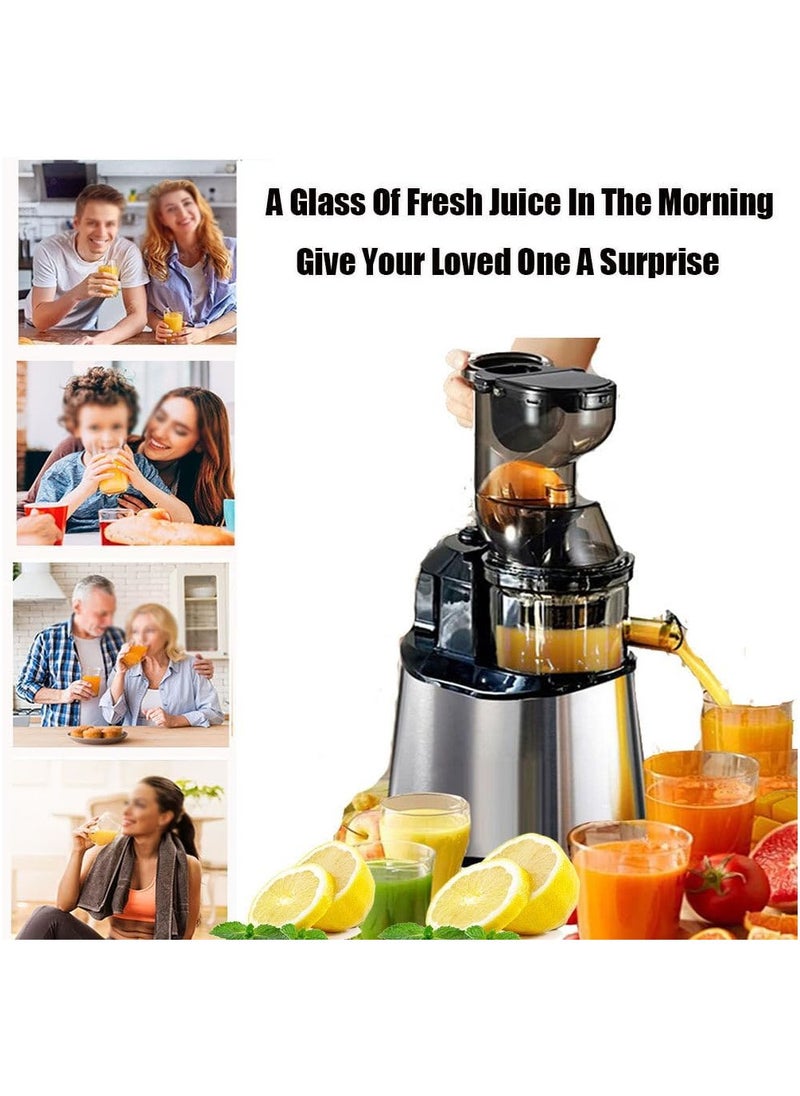 NNEWVANTE - Stainless Steel Juicer Machines, Cold Press Juicer Machines With 3.2" Large Feed Chute, Slow Masticating Juice Extractor For Fruit And Vegetable, High Juice Yield Easy To Clean - Image 1