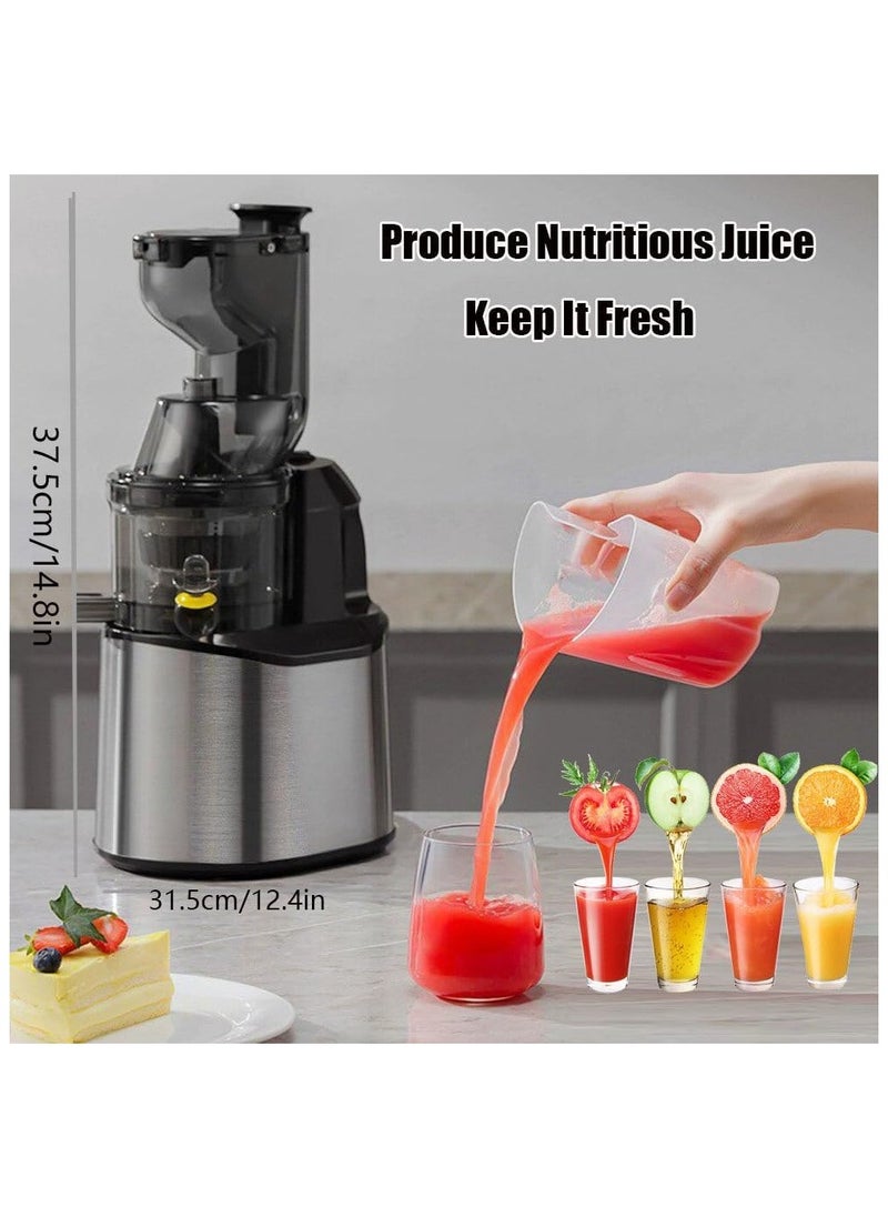 NNEWVANTE - Stainless Steel Juicer Machines, Cold Press Juicer Machines With 3.2" Large Feed Chute, Slow Masticating Juice Extractor For Fruit And Vegetable, High Juice Yield Easy To Clean - Image 1