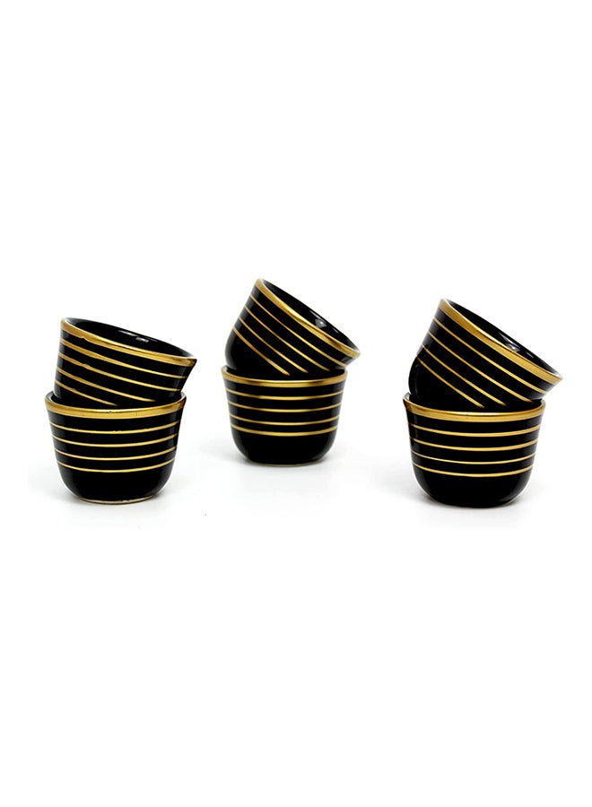 BLACKSTONE أكواب كاوا، أكواب بتصميم عربي تقليدي للشاي والقهوة مثالية للمنزل والمكتب والمقاهي، طقم من 6 قطع، صنع في تركيا - ECC8801 - Image 3