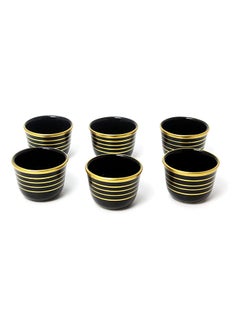 BLACKSTONE Cawa Cups, Traditional Arabian design Cups for Tea, Coffee Perfect for Home, Office, Coffee Shops, Set of 6 pcs, Made in Turkey - ECC8801  - Image 1