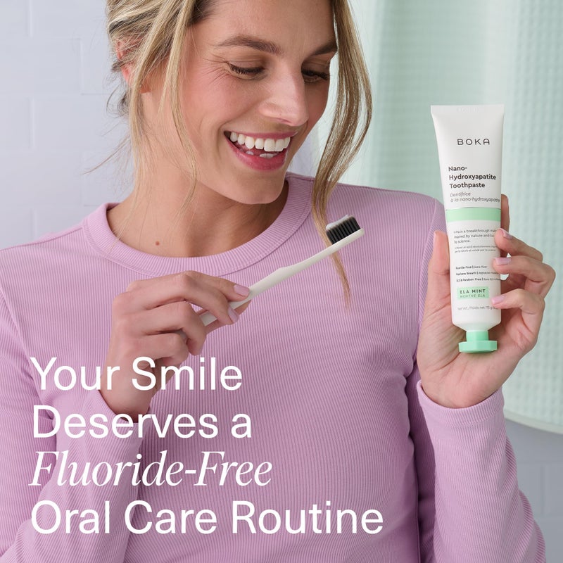 Boka Fluoride Free Toothpaste, Nano Hydroxyapatite Toothpaste, Appropriate for Sensitive Teeth - for Adult Oral Care - Ela Mint Flavor, 4 Fl Oz 3Pk US Manufactured - Image 2