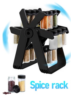 HEROCKX Rotating spice rack - rotating Ferris wheel countertop spice storage rack - with 18 spice jars - suitable for kitchen countertop spice storage  - Image 1