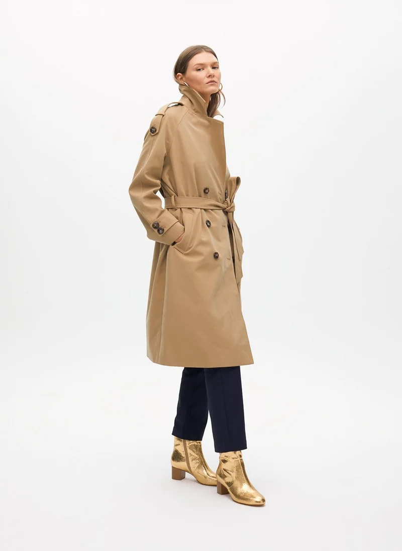 Lola Casademunt Long Twill Double-Breasted Trench