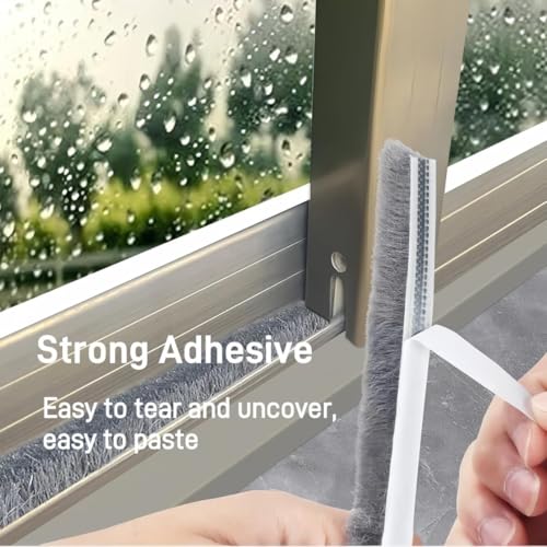 TAZLYN Door Sealing Strips for Gap 10 Meter Weather Stripping Door Gap Filler Window Seal Strip Self Adhesive Weather Strip Sound proofing for Gap Door Frame Seal Brush Strip (10 Meter & 9 MM) Grey - Image 4