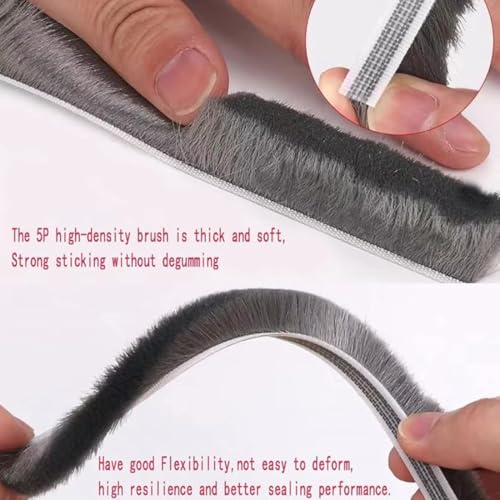 TAZLYN Door Sealing Strips for Gap 10 Meter Weather Stripping Door Gap Filler Window Seal Strip Self Adhesive Weather Strip Sound proofing for Gap Door Frame Seal Brush Strip (10 Meter & 9 MM) Grey - Image 5