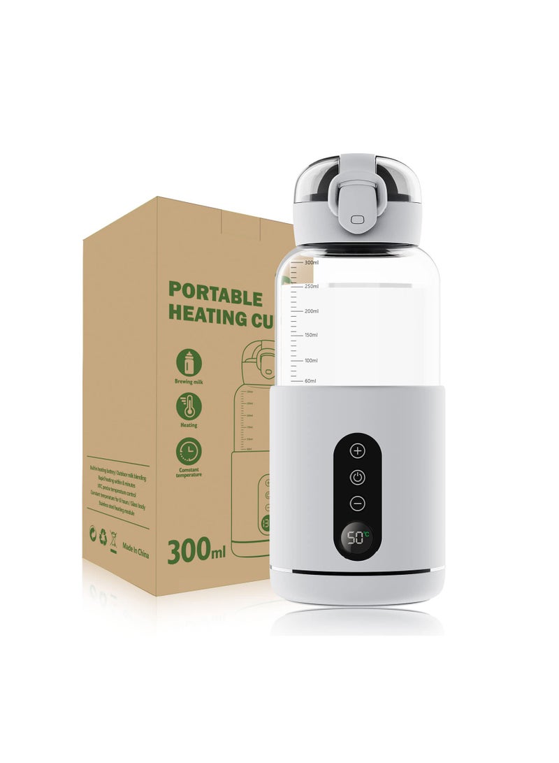SOLARAE Water Warmer Rechargeable for Formula, BreastMilk, Precise Temp Control, 300ml, Portable Instant Water Warmer for Travel, Smart Wireless Baby Flask for Car, Travel, Outdoor, Battery Powered - Image 1