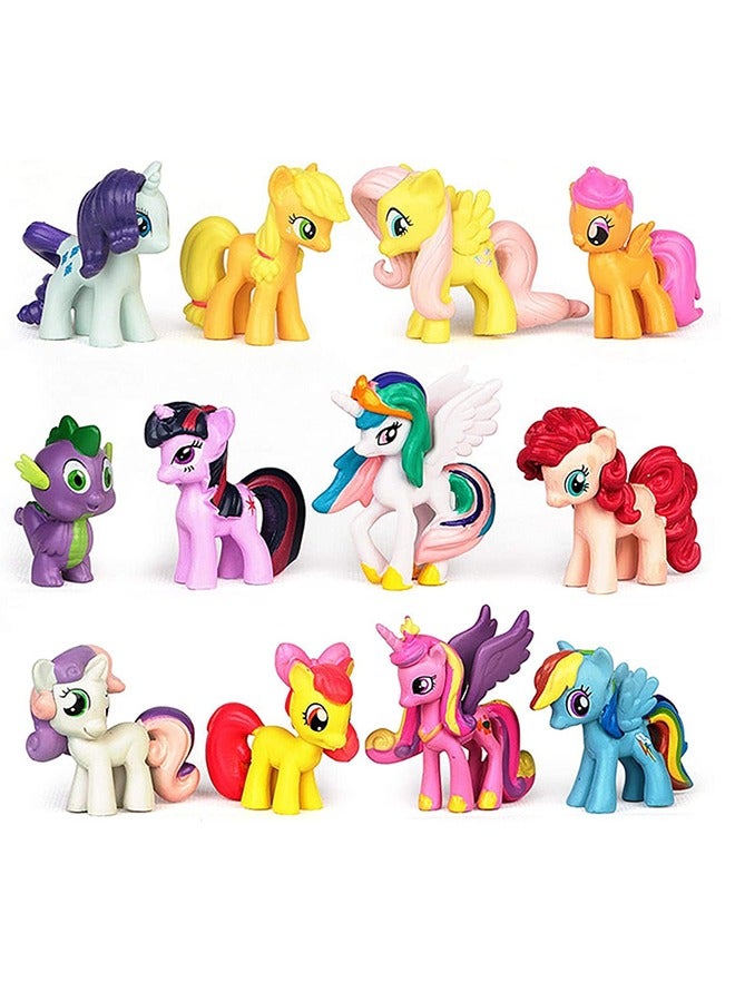 RollsTimi  Cake Topper Unicorn Toy Figures Set Action Figures Toy Party Cake Decoration Supplies Cupcake Figures for Children, Pack of 12 - Image 1