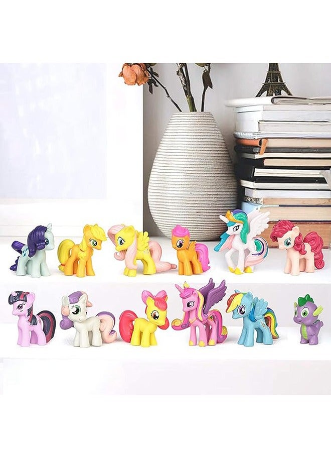 RollsTimi  Cake Topper Unicorn Toy Figures Set Action Figures Toy Party Cake Decoration Supplies Cupcake Figures for Children, Pack of 12 - Image 4
