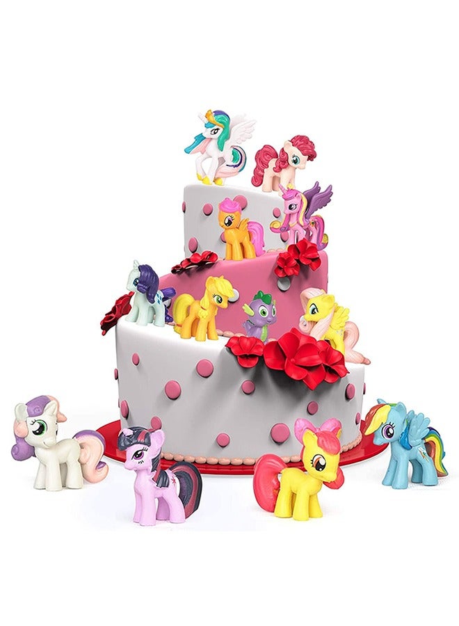 RollsTimi  Cake Topper Unicorn Toy Figures Set Action Figures Toy Party Cake Decoration Supplies Cupcake Figures for Children, Pack of 12 - Image 5