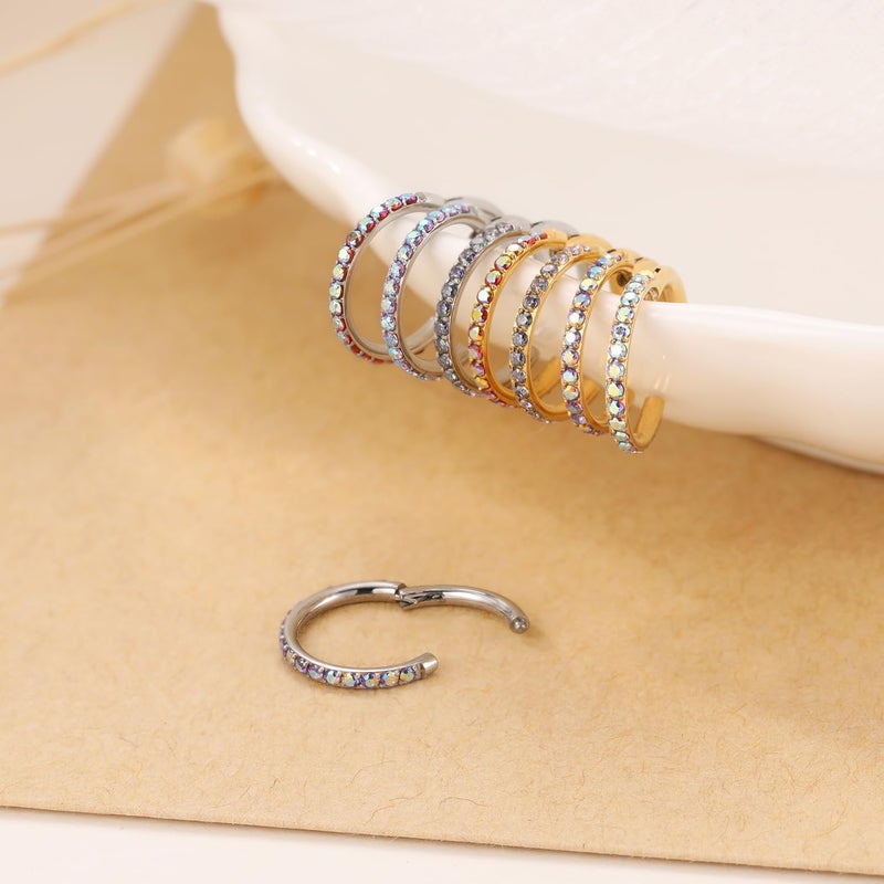 FUNLMO Store 20G 18G 16G 12G Nose Ring Hoop Conch Rook Daith Helix Tragus Piercing Jewelry 316L Surgical Steel Cartilage Earring Conch Hoop Earring Septum Jewelry Belly Lip Ring 5mm to 14mm - Image 5