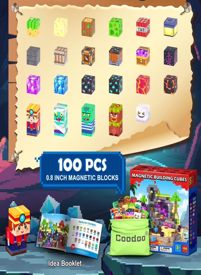 Coodoo كتل مغناطيسية، مجموعة بناء عالم المغناطيس Mine للأطفال من 4-8 سنوات، بلاط مغناطيسي لعبة خارجية للأطفال، ألعاب STEM للبناء، كتل بناء حسية للأولاد والبنات من 3 سنوات فما فوق، ألعاب للأطفال - Image 3