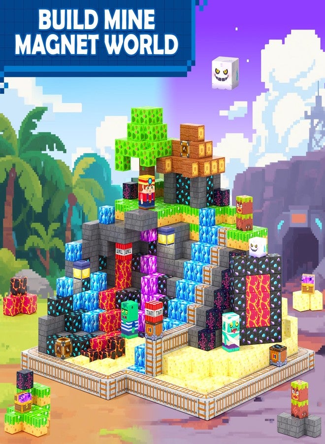 Coodoo كتل مغناطيسية، مجموعة بناء عالم المغناطيس Mine للأطفال من 4-8 سنوات، بلاط مغناطيسي لعبة خارجية للأطفال، ألعاب STEM للبناء، كتل بناء حسية للأولاد والبنات من 3 سنوات فما فوق، ألعاب للأطفال - Image 5