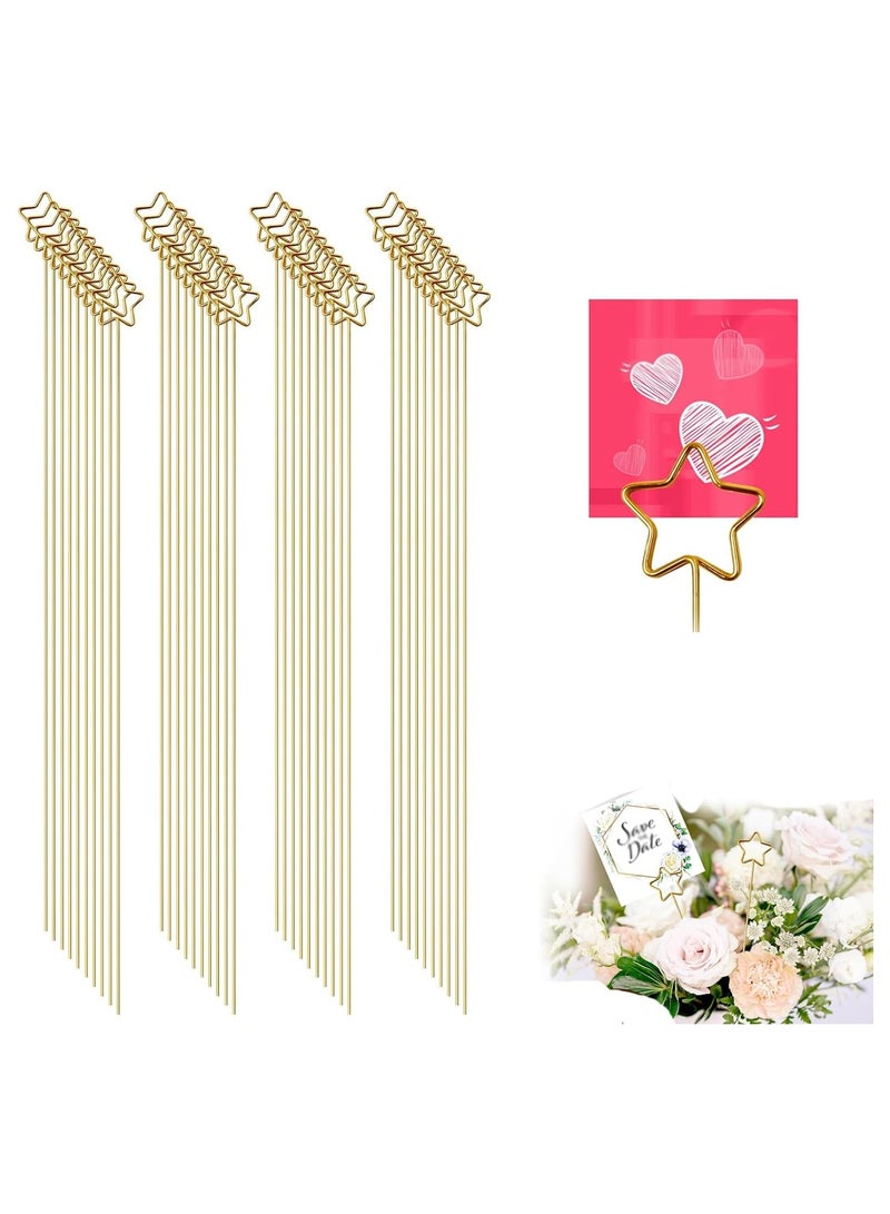 Zikra Metal Floral Place Card Holder, 12inch Inch Table Number Holders Flower Pick Clips for Floral Arrangement, Wire Floral Picks Metal Floral Place Card Holder Photo Memo Holder Pick, 50 Pieces - Image 1