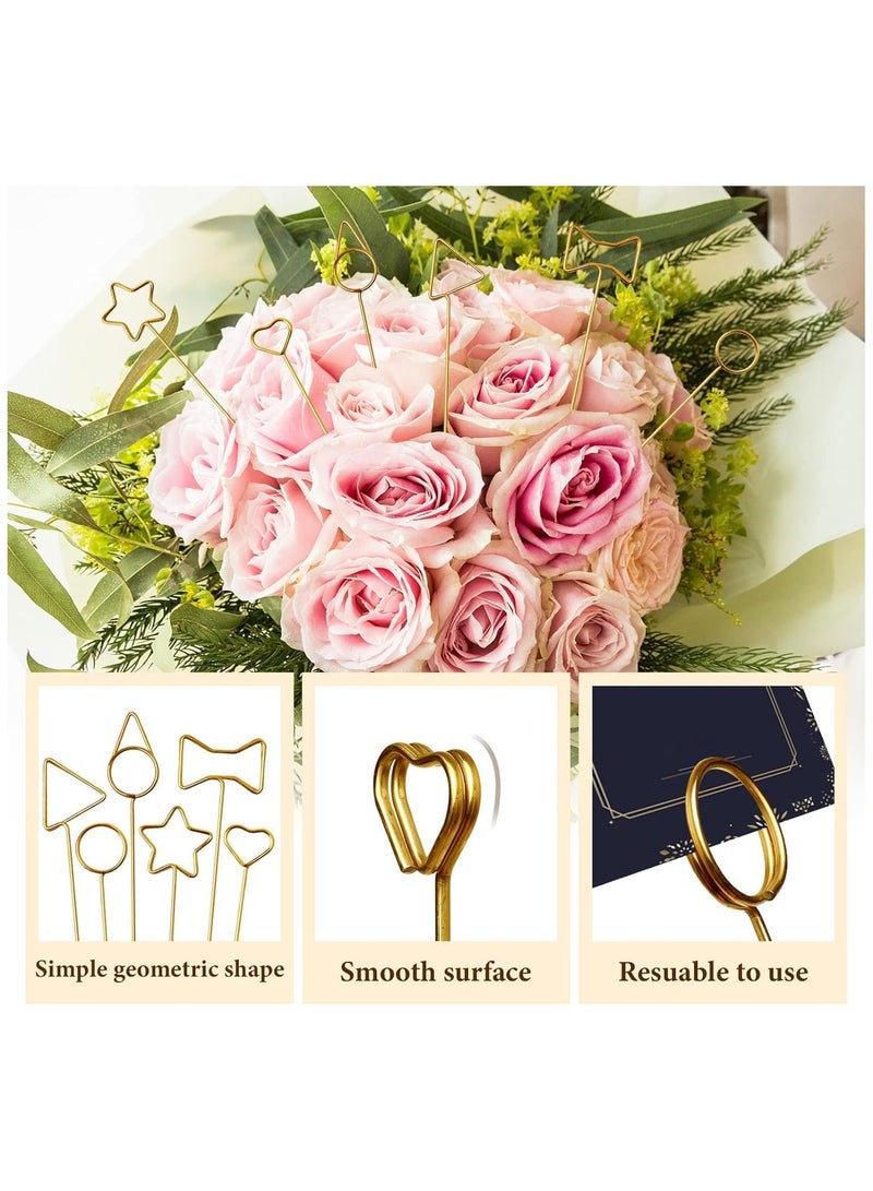 Zikra Metal Floral Place Card Holder, 12inch Inch Table Number Holders Flower Pick Clips for Floral Arrangement, Wire Floral Picks Metal Floral Place Card Holder Photo Memo Holder Pick, 50 Pieces - Image 2