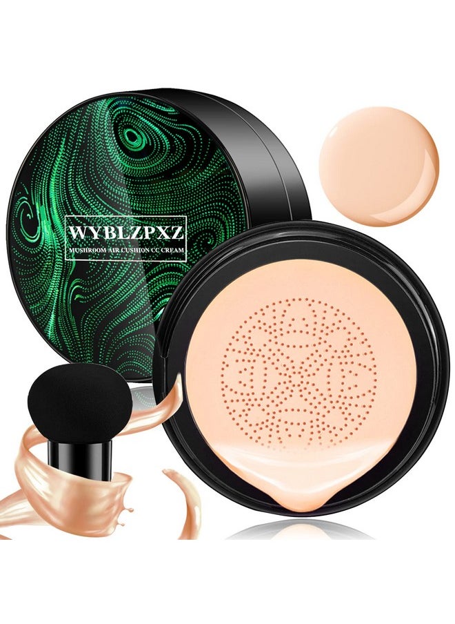 WYBLZPXZ - Mushroom Head Air Cushion CC Cream BB Cream Cushion Foundation Moisturizing Full Coverage Foundation Concealer Lasting Foundation Makeup Tone Makeup Base Primer（Natural） - Image 1