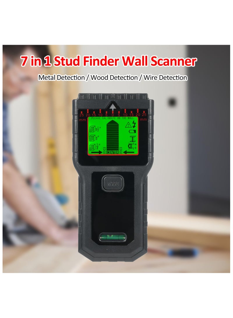 Stud Finder Wall Scanner, 7 in 1 Multifunction Stud Detector Wall Detector with HD LCD Display and Audio Alarm with 5 Modes  2 Functions for Studs Wood Metal and AC Wires Detection - Image 4