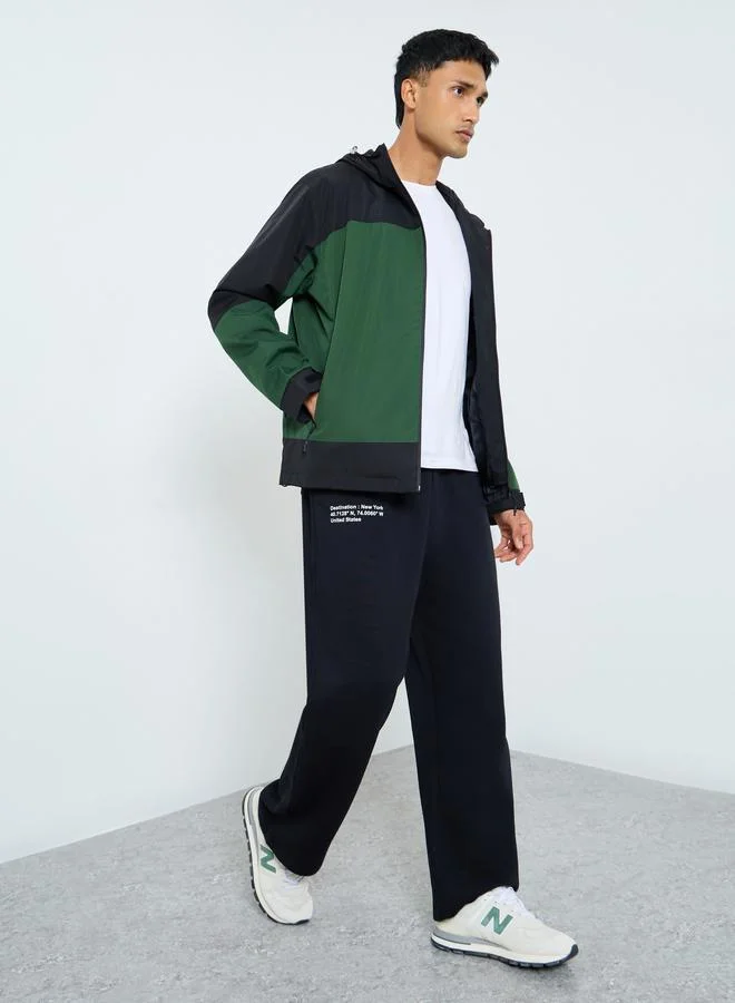Styli Styli Men Oversized Color Block Hooded Jacket