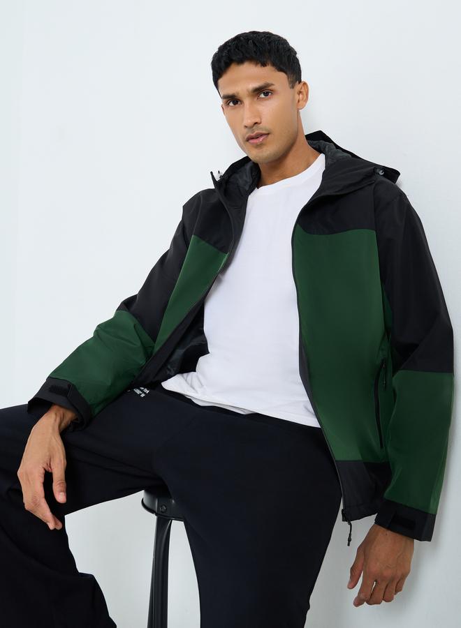 Styli Men Oversized Color Block Hooded Jacket - Image 1