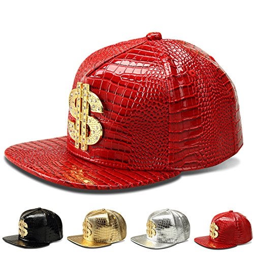 Wikavanli Hip Hop Hat,Flat-Brimmed Hat,Rock Cap,Adjustable Snapback Hat for Men and Women (red) - Image 4