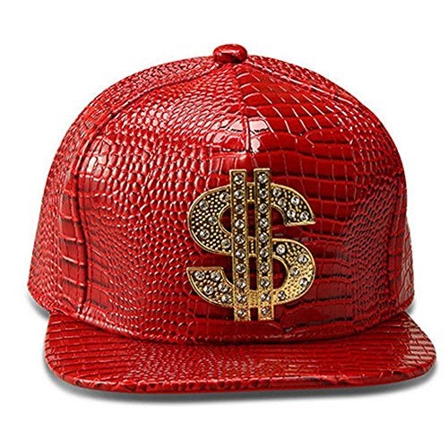 Wikavanli Hip Hop Hat,Flat-Brimmed Hat,Rock Cap,Adjustable Snapback Hat for Men and Women (red) - Image 2