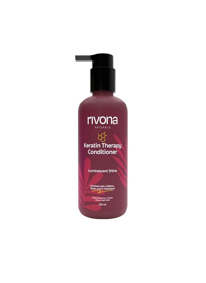 RIVONA NATURALS - Keratin Therapy Conditioner |Nourishes & Controls Frizz With Hydrolyzed Keratin Protein & Olive Oil Peg-7 Esters | Men & Women |All Hair Types| 250 Ml - Image 1