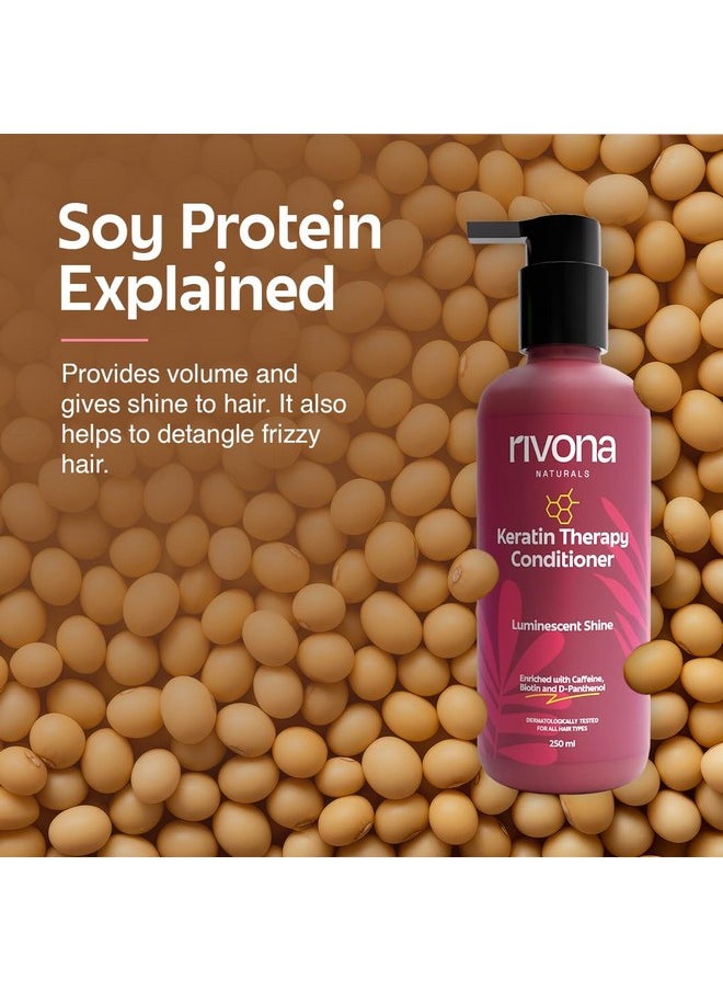 RIVONA NATURALS - Keratin Therapy Conditioner |Nourishes & Controls Frizz With Hydrolyzed Keratin Protein & Olive Oil Peg-7 Esters | Men & Women |All Hair Types| 250 Ml - Image 1