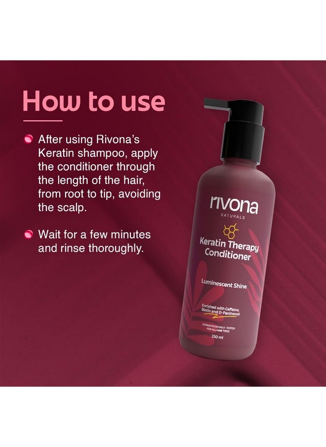 RIVONA NATURALS - Keratin Therapy Conditioner |Nourishes & Controls Frizz With Hydrolyzed Keratin Protein & Olive Oil Peg-7 Esters | Men & Women |All Hair Types| 250 Ml - Image 1