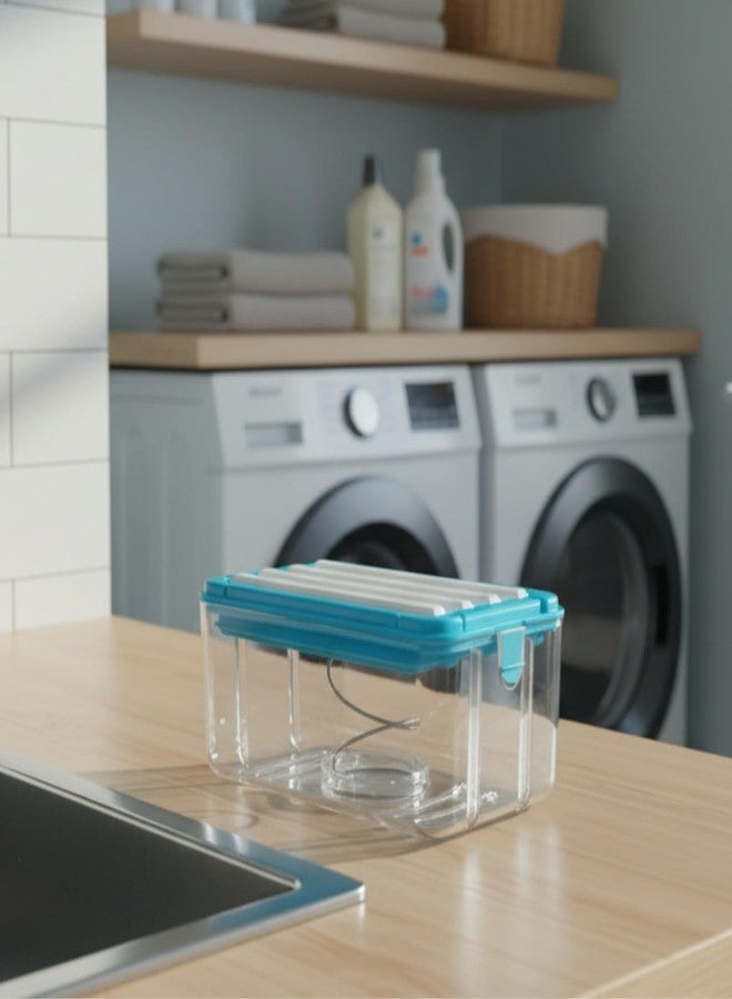 Houspace 2-in-1 Portable Laundry Soap Roller Box | Manual Cloth Washing Soap Dispenser with Lid | Easy Washing Roller Case for Home, Travel & Hostel Use | Durable Plastic Laundry Tool - Image 2