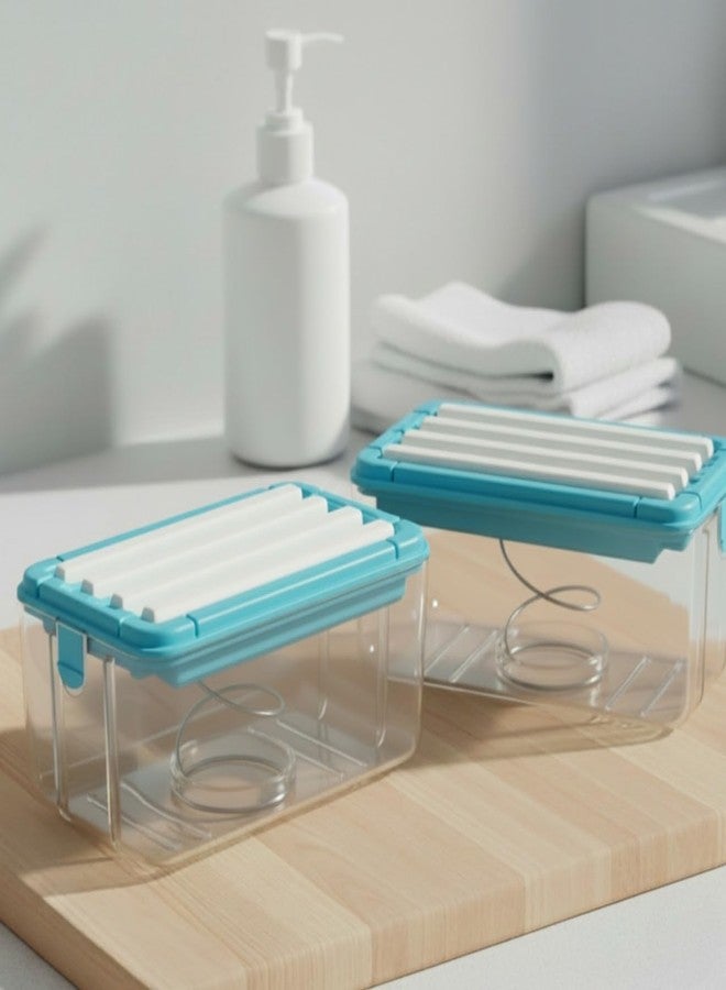 Houspace 2-in-1 Portable Laundry Soap Roller Box | Manual Cloth Washing Soap Dispenser with Lid | Easy Washing Roller Case for Home, Travel & Hostel Use | Durable Plastic Laundry Tool - Image 1