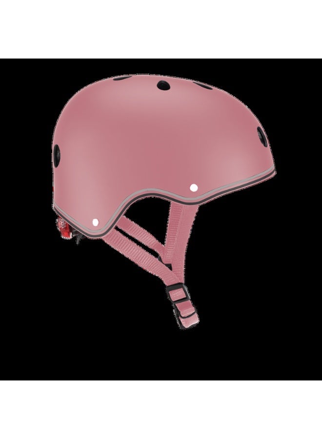 GLOBBER Kids Helmet with LED Lights XS/S (48-53cm) – Adjustable Protective Helmet – Deep Pastel Pink - Image 3