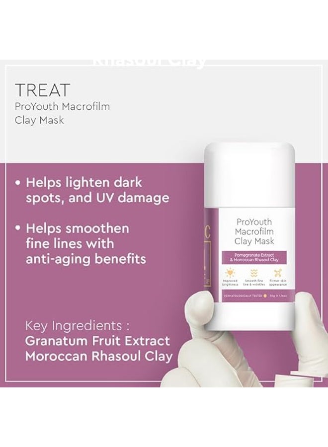 VLCC Clinic Skin Perfect Combo for Wrinkles and Glowing Skin | Pro Youth Macrofilm Clay Mask - 50g with Pomegranate & Rhassoul Clay + Pro Bright Cica Cream - 100g with Cica and Glutathione - Image 3