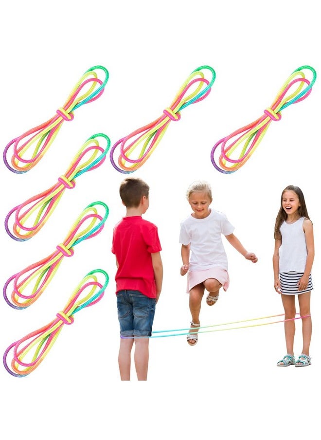 ArtCreativity Chinese Jump Ropes Set Of 6 Elastic Playground Skipping Ropes For Kids Outdoor Toys For Girls And Boys In Rainbow Colors Great As Goodie Bag Stuffers And Birthday Party Favors  - Image 2