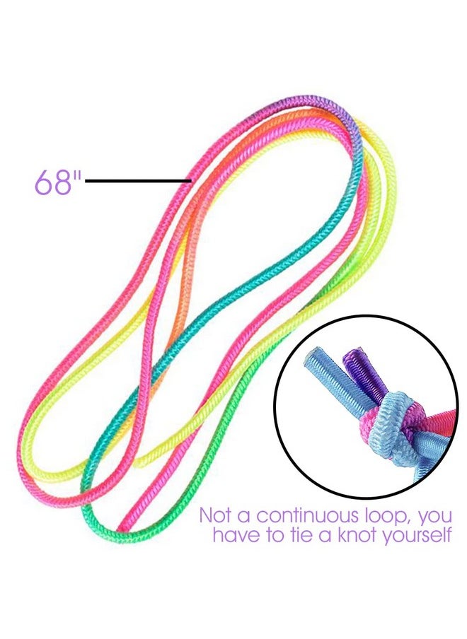 ArtCreativity Chinese Jump Ropes Set Of 6 Elastic Playground Skipping Ropes For Kids Outdoor Toys For Girls And Boys In Rainbow Colors Great As Goodie Bag Stuffers And Birthday Party Favors  - Image 4