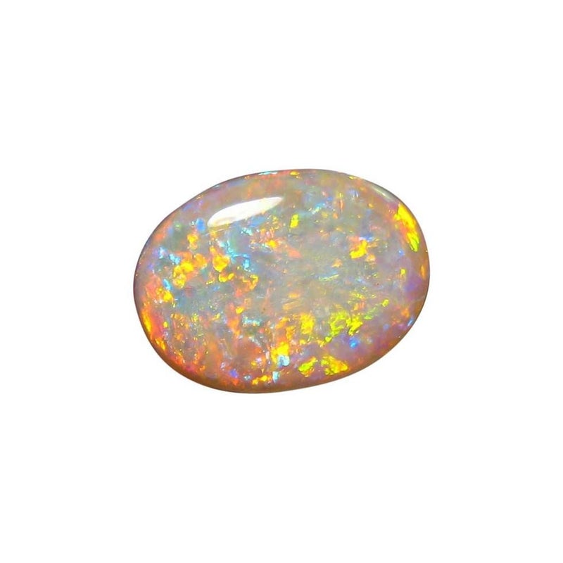 BHOORATNA 10.25 Ratti 9.45 Carat Opal Stone Certified Natural Fire AA++ Quality Oval White Astrological Australian Opal Loose Gemstone - Image 1