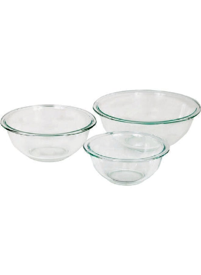 أنكور هوكينغ طقم أوعية خلط زجاجية متينة 3 قطع شفاف 23.62 × 23.11 × 24.4 سم 81572L20