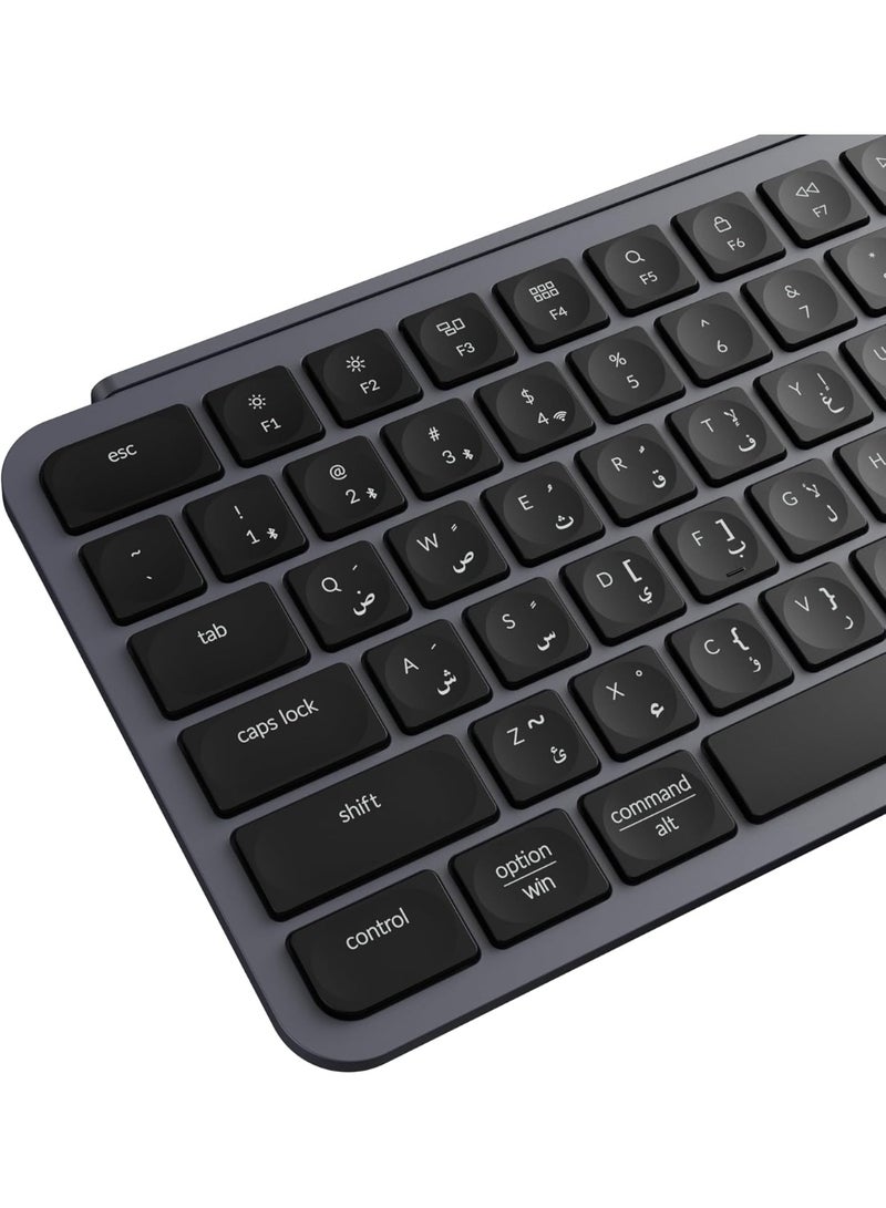 Keychron Keychron B1 Pro Ultra-Slim Wireless Keyboard – Arabic & English Layout, 75% Scissor-Switch, Bluetooth 5.2 / 2.4GHz / USB-C, 1200-Hour Battery, Programmable via ZMK, Mac/Windows/Linux  - Image 4