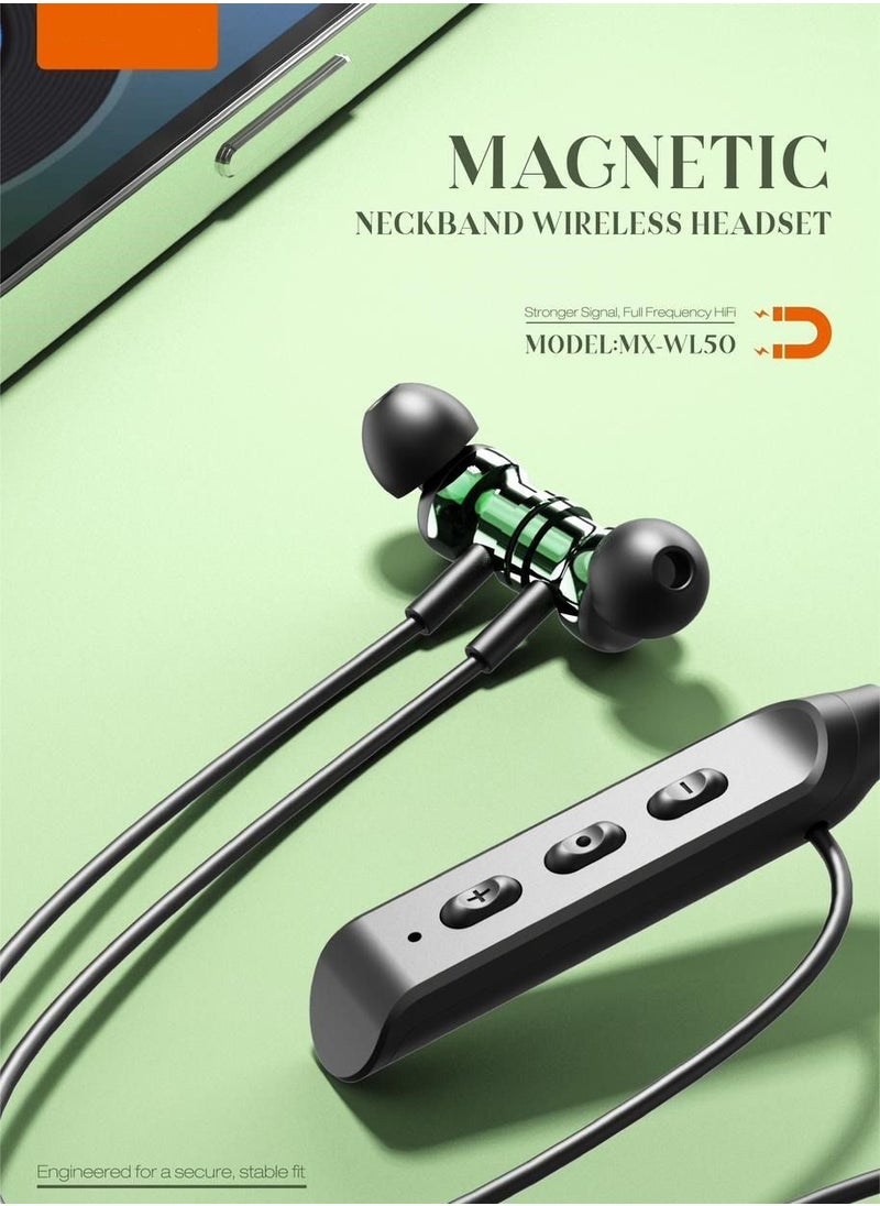 MOXOM Wireless Bluetooth 5.0 in Ear Neckband Earphones with Mic MX-WL50  - Image 3