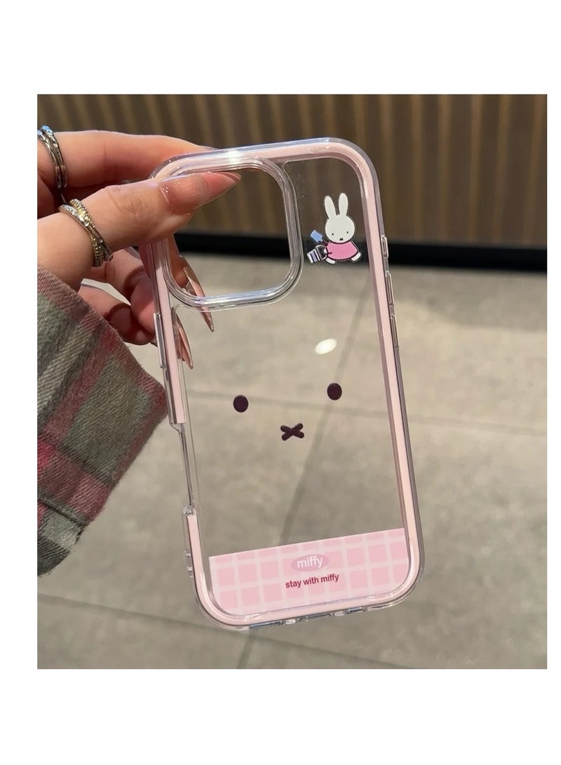 NIBEMINENT Protective TPU Case Cover For iPhone 14 Pro Max, Pink/Checkered Mickey Mouse