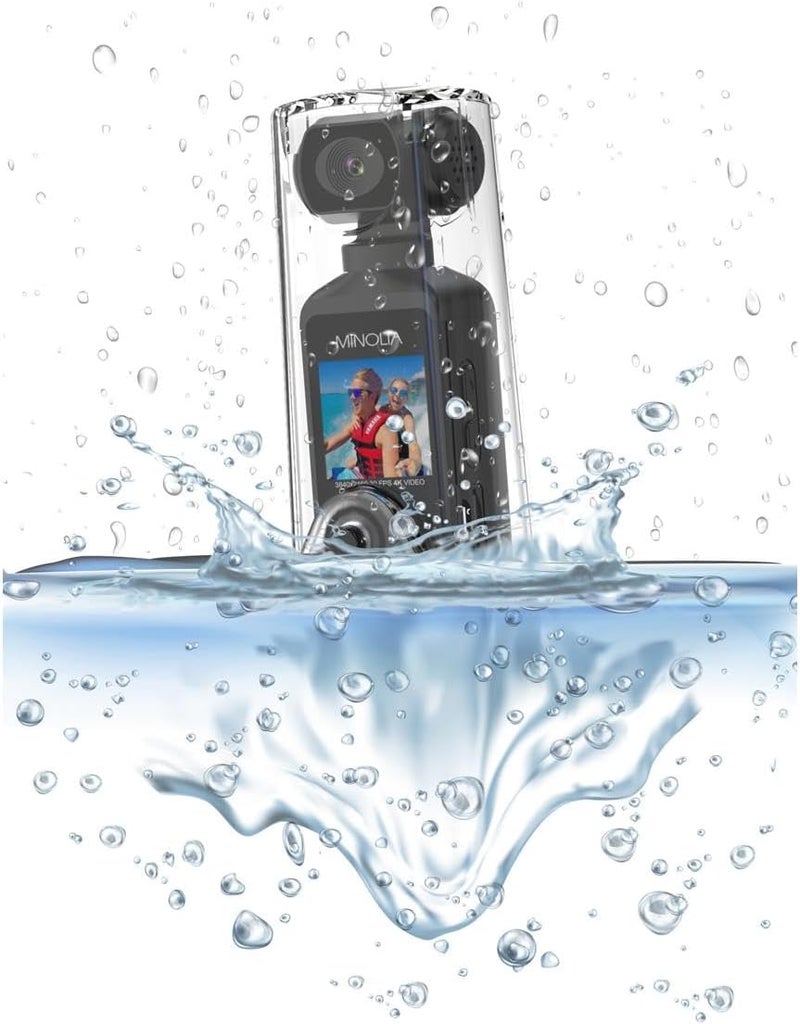 Minolta 4K Ultra HD Pocket Camcorder – WiFi Enabled Action Camera with 16MP Photos, 170° Wide Angle Lens, 270° Rotating Head, Slow Motion, 1.3-inch Display - 16GB Card & Waterproof Case (Blue) - Image 3