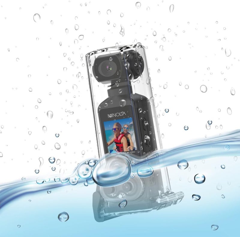 Minolta 4K Ultra HD Pocket Camcorder – WiFi Enabled Action Camera with 16MP Photos, 170° Wide Angle Lens, 270° Rotating Head, Slow Motion, 1.3-inch Display - 16GB Card & Waterproof Case (Blue) - Image 4