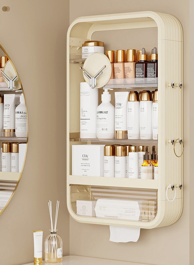 Sharpdo 4 Layers Bathroom Shelf Organizer Rack Wall Mounted Storage Cabinet Suitable for Bathroom Kitchen Laundry Room - Image 1