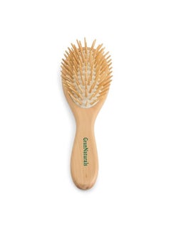 Wooden Brush with Wooden Bristles -Oval Wood Curly Hair Brush for Detangling and Styling for Womens Hair