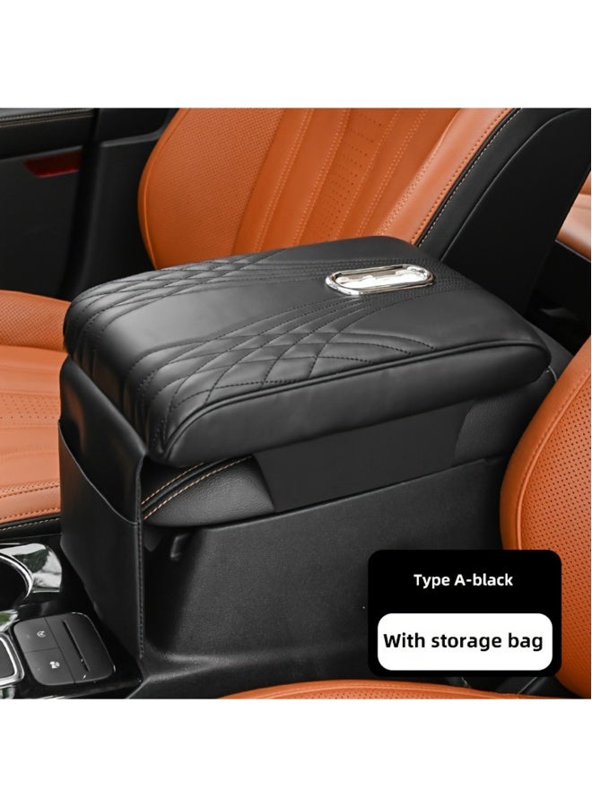 NIBEMINENT Car Central Control Armrest Memory Foam Armrest Heightening Pad, Lengthened Central Armrest Box Pad Brown - Image 5