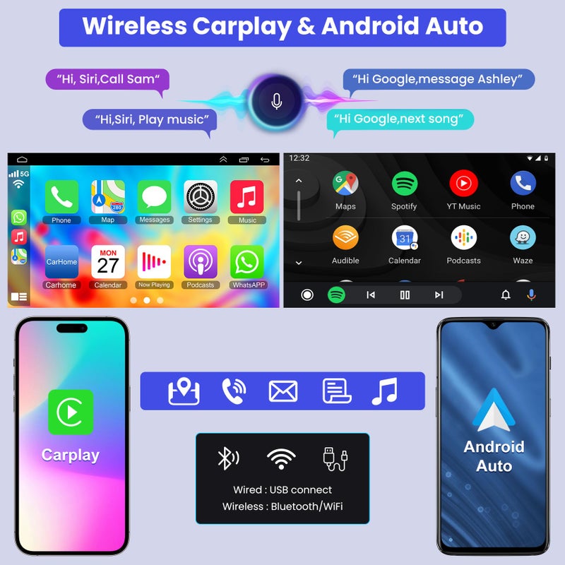 electrosmart Car Radio for Nissan Versa Sedan Radio 2015-2019 Android 13 Car Stereo 10.1" 1080P Split Touchscreen Wireless Carplay Android Auto Bluetooth GPS Navigation FM with Free Rear View Camera,4G+64G - Image 3