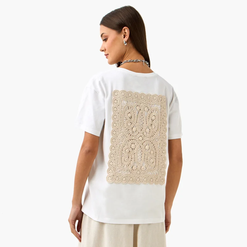 2Xtremz 2Xtremz Crochet Detail T-shirt